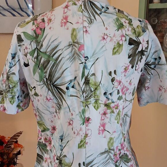 RABE  1920 Cotton Sheath Floral Dress - Picture 7 of 14